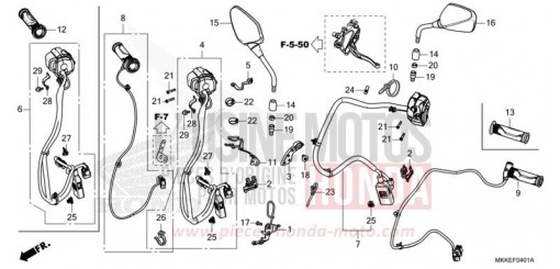 COMMUTATEUR/CABLE (CRF1000D/D2/DL/DL2) CRF1000D2K de 2019